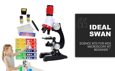 Science Kits for Kids - Beginner Microscope with LED 100X 400X and ...