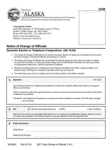 Fillable Online Domestic Electric Or Telephone Cooperatives AS 10 Fax