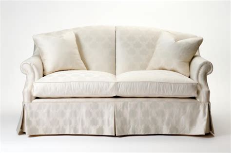 Premium Photo | A white couch with pillows on it