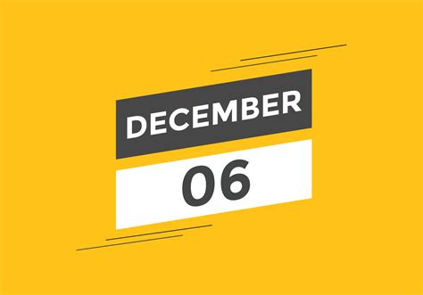 december 6 calendar reminder. 6th december daily calendar icon template ...