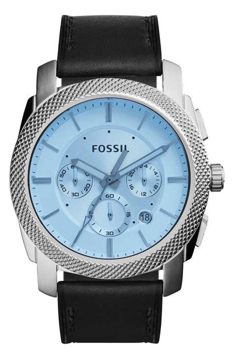 Fossil Machine Chronograph Leather Strap Watch 45mm Nordstrom