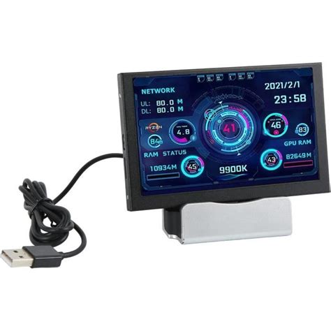 Mini Écran Ips Usb 5 Pouces Moniteur De Température D Ordinateur À