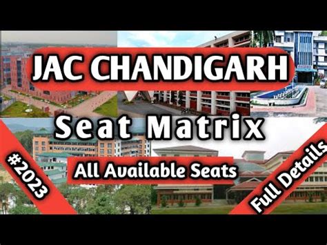 JAC CHANDIGARH JeeMains 2023 Counselling All Available Seats Full