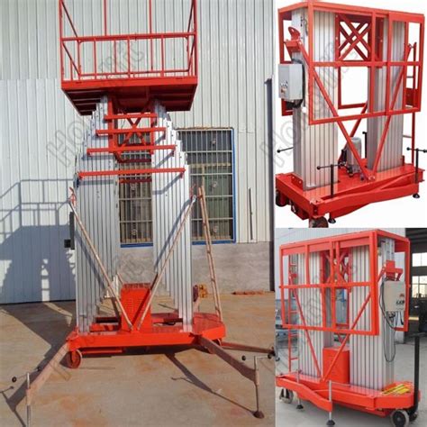 Portable Double Mast Aluminum Alloy Hydraulic Aerial Lifting Platform