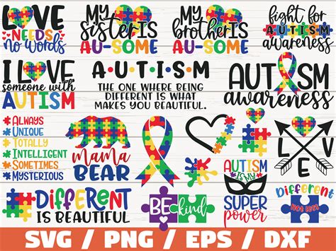 Autism Svg Bundle Cut Files Commercial Use Cricut Etsy