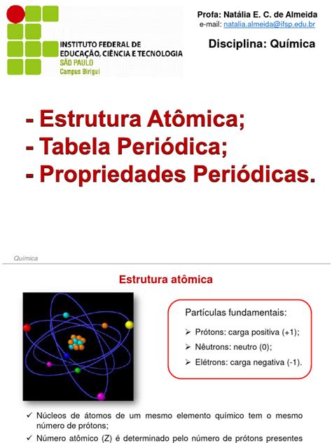 Estrutura Atômica e Tabela Periódica | PDF | Materiais | Fases da Matéria