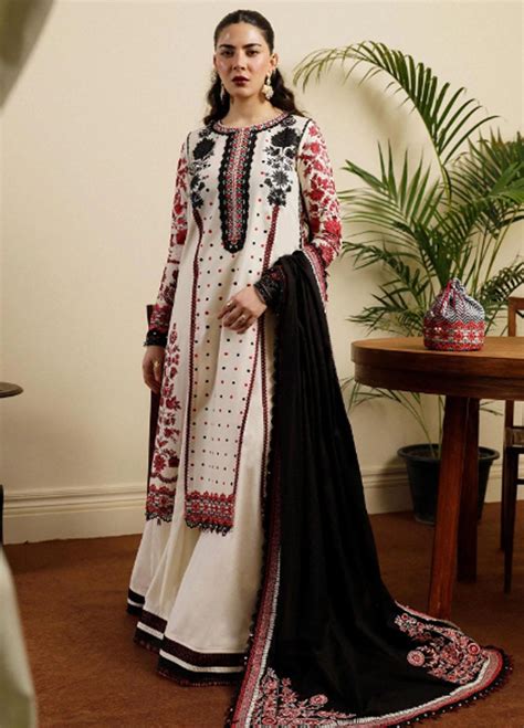 Hussain Rehar Embroidered Lawn Suits Unstitched Piece Hrr Fe Roseate