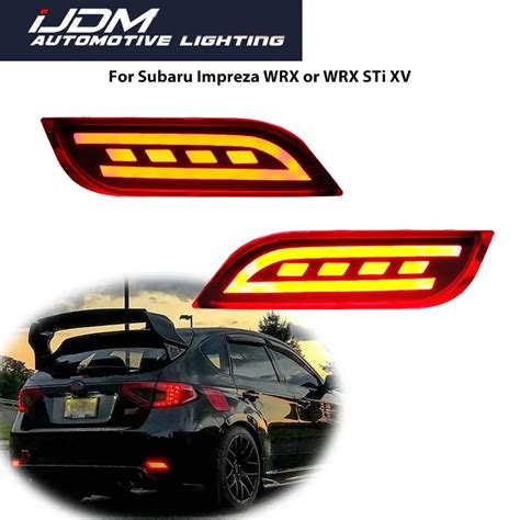 Ijdm For Subaru Impreza Wrx Sti Xv Crosstrek Red Led Bumper Reflectors