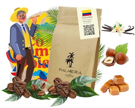 Kawa Ziarnista 1Kg Świeżo Palona 100 Arabica Columbia Palmera Coffee