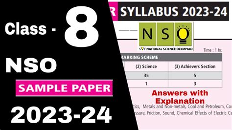 Class 8 Nso Sample Paper 2023 24 Nso Olympiad Sample Paper 2023 24 Class 8 Nso Solved Paper