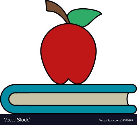 Book and apple Royalty Free Vector Image - VectorStock