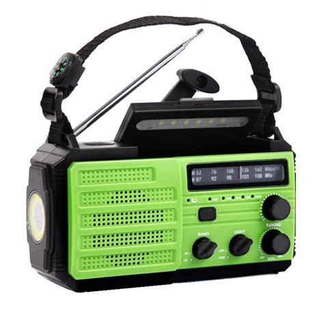 Преносимо радио, соларно зареждане, AM/FM, 8000 mAh, фенерче, USB ...