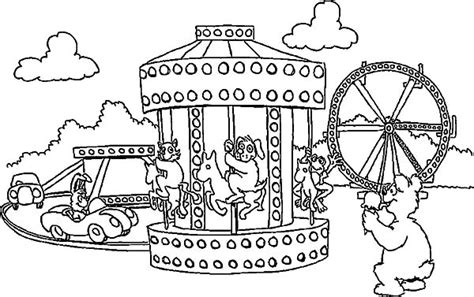 carnival ride coloring pages sketch coloring page