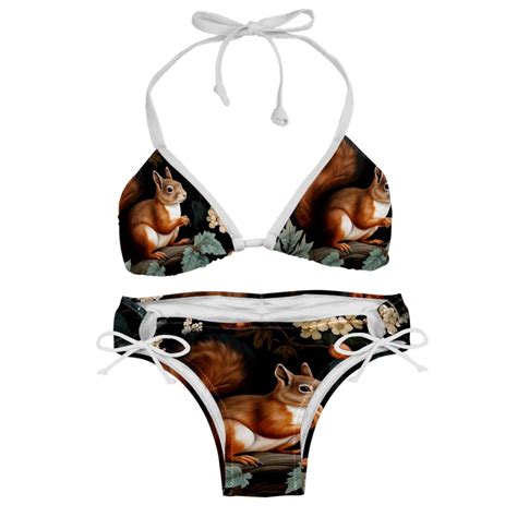 Squirrel Chic One Piece Swimsuits Bikini Set Detachable Sponge Adjustable Strap Two Pack For