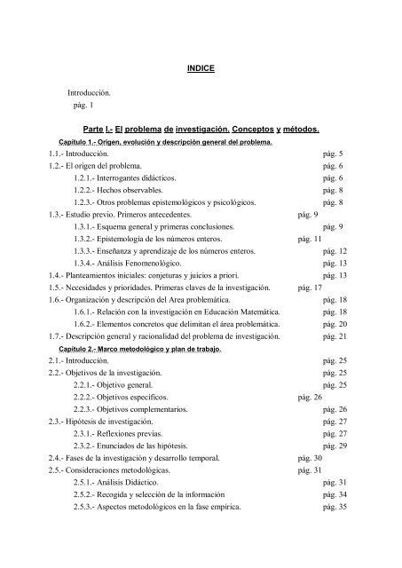 Indice Introducci N P G Parte I El Problema De Investigaci N