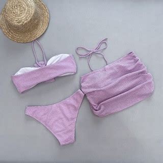 Set Bikini Hoa H Ng N I K M V Y Cover Up K N O Sang Ch Nh Hot Trend