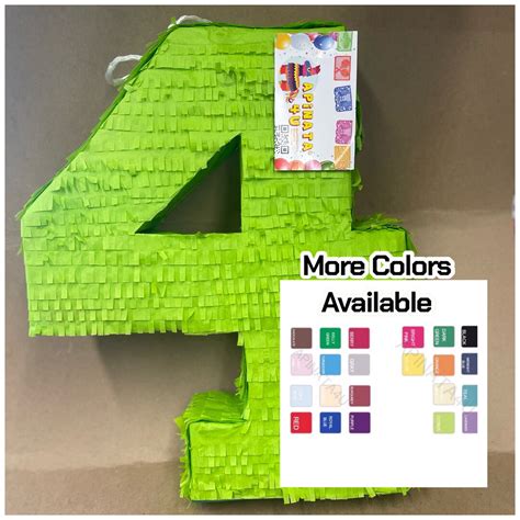 Sale 20 Solid Color Blank Number Four Pinata Fourth Pinata Green Color More Colors Great For Diy