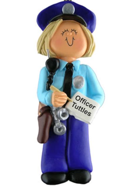 Police Academy Graduation Gift Idea Christmas Ornament Female Blond