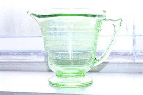 Green Depression Glass Measuring Cup Oz S T S Handimaid