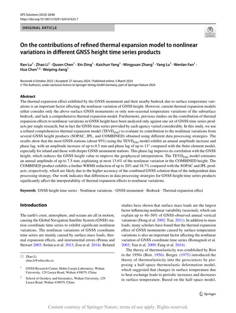 On The Contributions Of Refined Thermal Expansion Model To Nonlinear