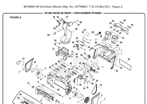 Ry40805 Ryobi 40 Volt Snowblower 107700021 Rev 1 Parts List — Dr Mower Parts