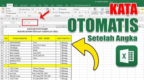 Cara Menambahkan Teks Setelah Angka Di Excel Youtube