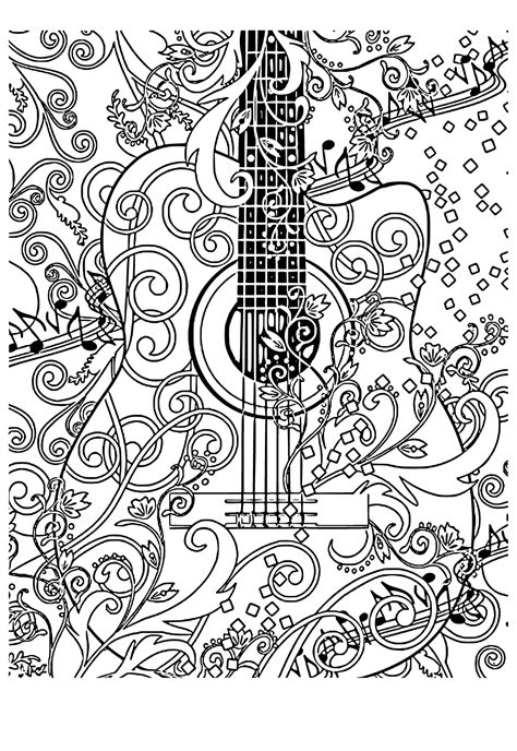 Guitar Printable Coloring Pages