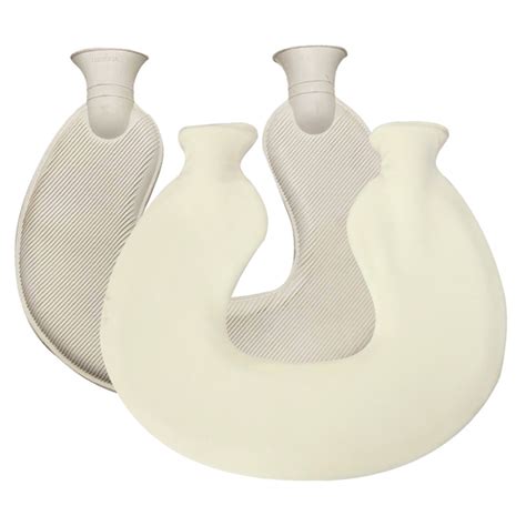 EUBUY U Shaped Hot Water Bottle 1L Rubber Hot Water Bag With Plush Cover Portable Hot Water