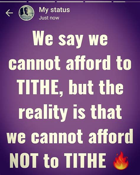 We Say We Cannot Afford To Tithe But The Reality Is That We Cannot