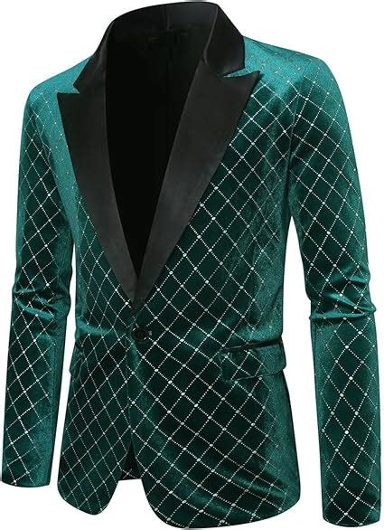 Sakko Herren Slim Fit Bunte Sakko Glitzer Anzug Silvester Karneval