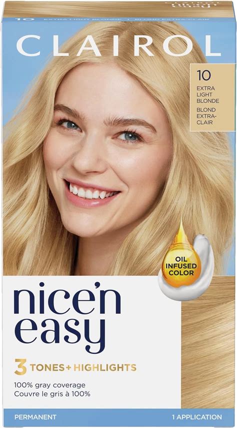 Clairol Nice N Easy Permanent Hair Dye Extra Light Blonde Hair