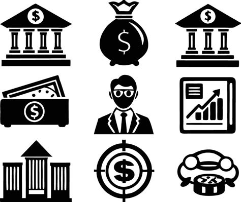 Set Of Finance Icon Illustration Credit Management Marketing Outline