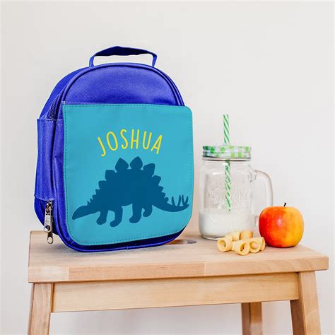 personalised dinosaur lunch bag  lunch box  kids nursery