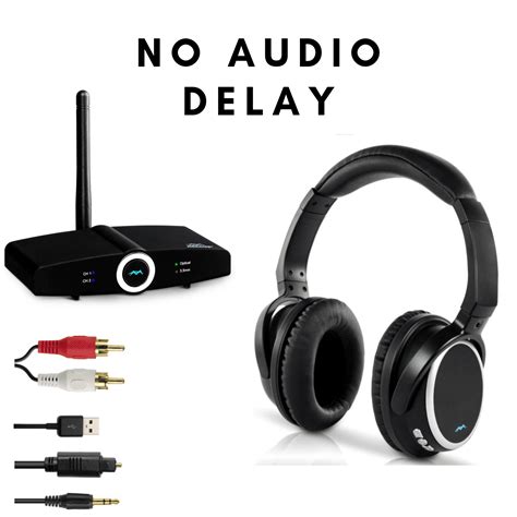 LONG RANGE, TV Wireless Headphones with Bluetooth Transmitter System ...