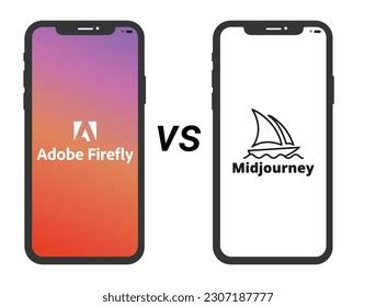 Adobe Firefly Vs Midjourney Displayed On Stock Vector Royalty Free