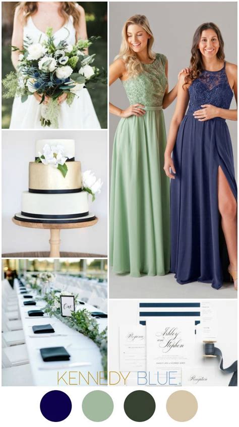 A Navy Blue And Sage Green Wedding Color Palette Kennedy Blue