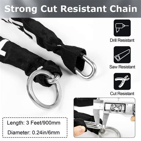 Titanker Bike Chain Lock With U Lock 3 Feet Bicycle Chain Locks With 2