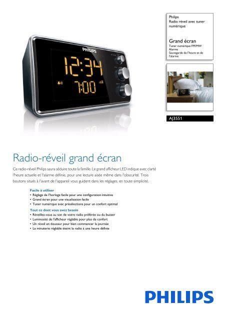 Philips Radio R Veil Avec Tuner Num Rique Fiche Produit Fra