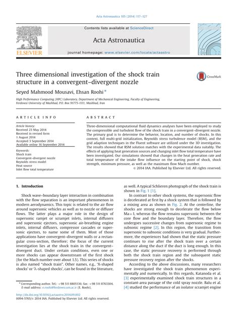 PDF Three Dimensional Investigation Of The Shock Train Structure In A