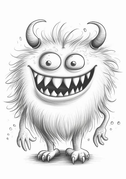 Un Dessin D Un Monstre De Dessin Anim Avec Des Cornes Et Des Dents