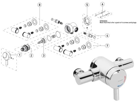 Bristan Opac Thermostatic Exposed Mini Shower Valve With Lever Chrome Shower Spares And Parts