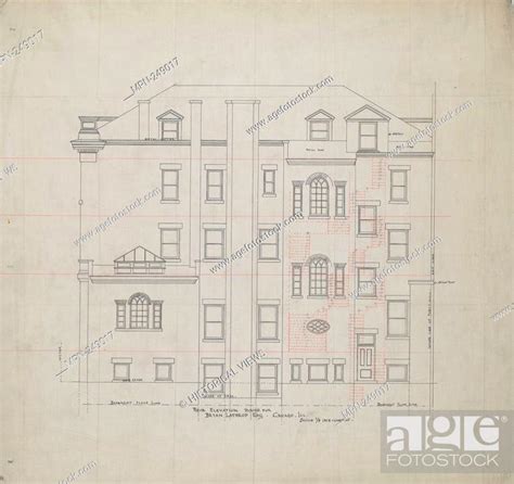 Bryan Lathrop House Chicago Illinois Rear Elevation C Stock Photo