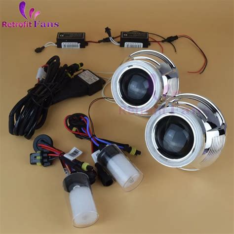 W Ac Ccfl Angel Eyes Halo Hid Bixenon Projector Headlight Lens