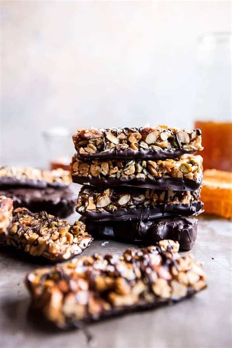 Chocolate Dunked Salted Honey Nut Bars Half Baked Harvest