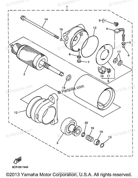 Yamaha Snowmobile 1998 Oem Parts Diagram For Alternate Starter Motor Assy