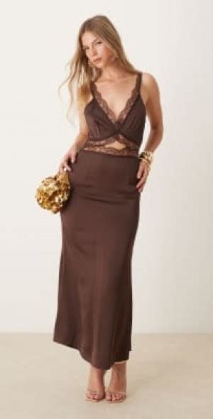 Never Fully Dressed - Mimi midi dress in chocolate-Brown