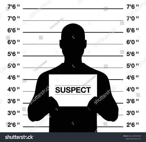 Male Suspect Mugshot Vector Illustration Anonymus Stock Vector Royalty