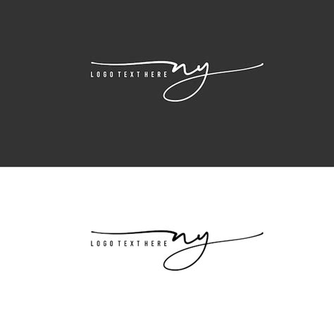 premium vector hand written ny letter logo ny signature ny monogram
