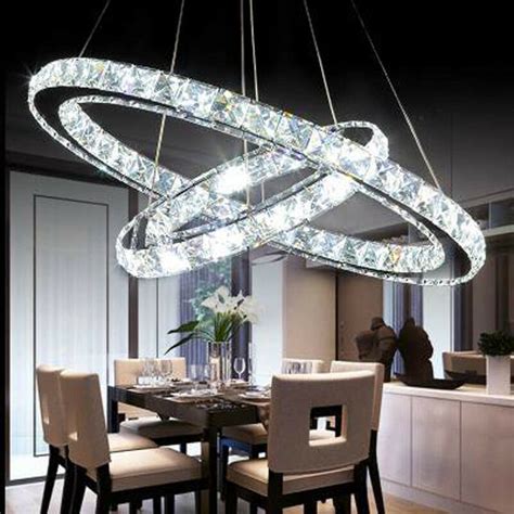 Moderna L Mpara Colgante De Cristal W Luces Led Smart Home