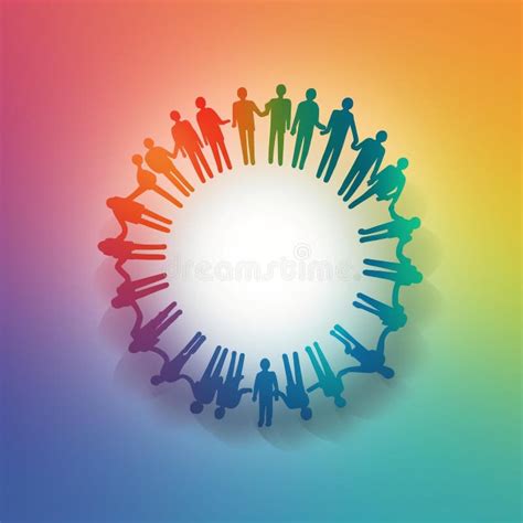 Unity In Diversity People Holding Hands In A Circle Stock